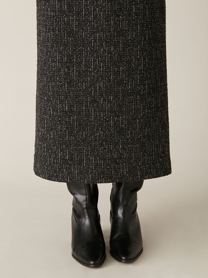 ダブル釦ツイードペプラムワンピース(マキシ・ロングワンピース