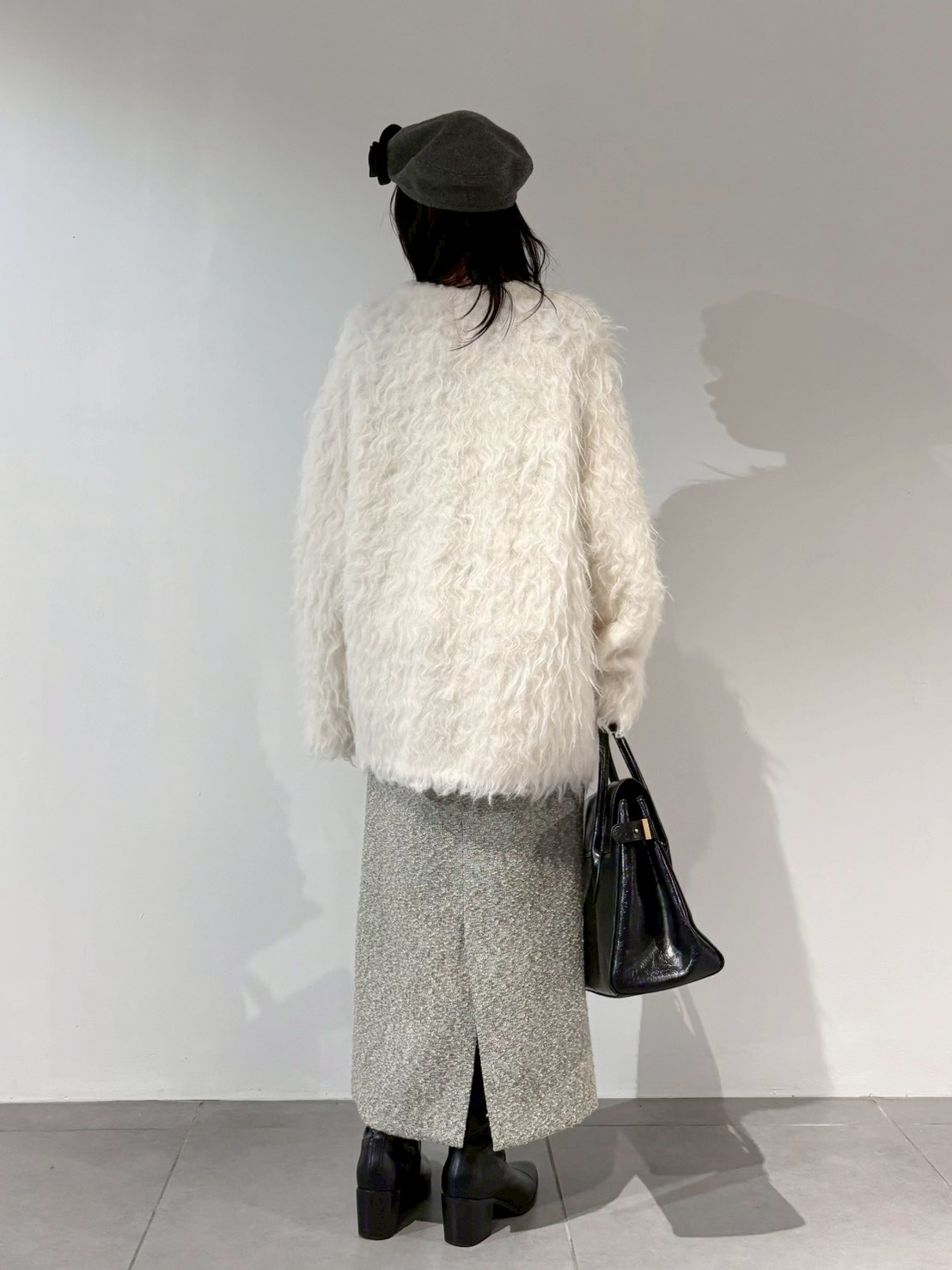 ダブル釦ツイードペプラムワンピース(マキシ・ロングワンピース