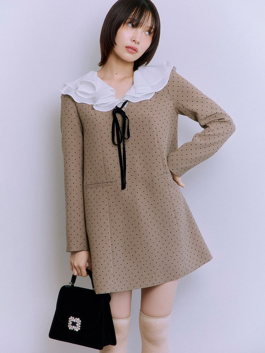 ラッフルカラー付きミニワンピース(Hearts2Hearts着用)(ミニワンピース