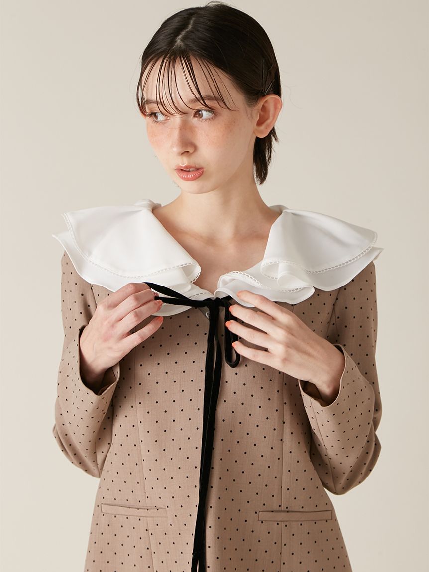 ラッフルカラー付きミニワンピース(ミニワンピース)｜ワンピース｜LILY