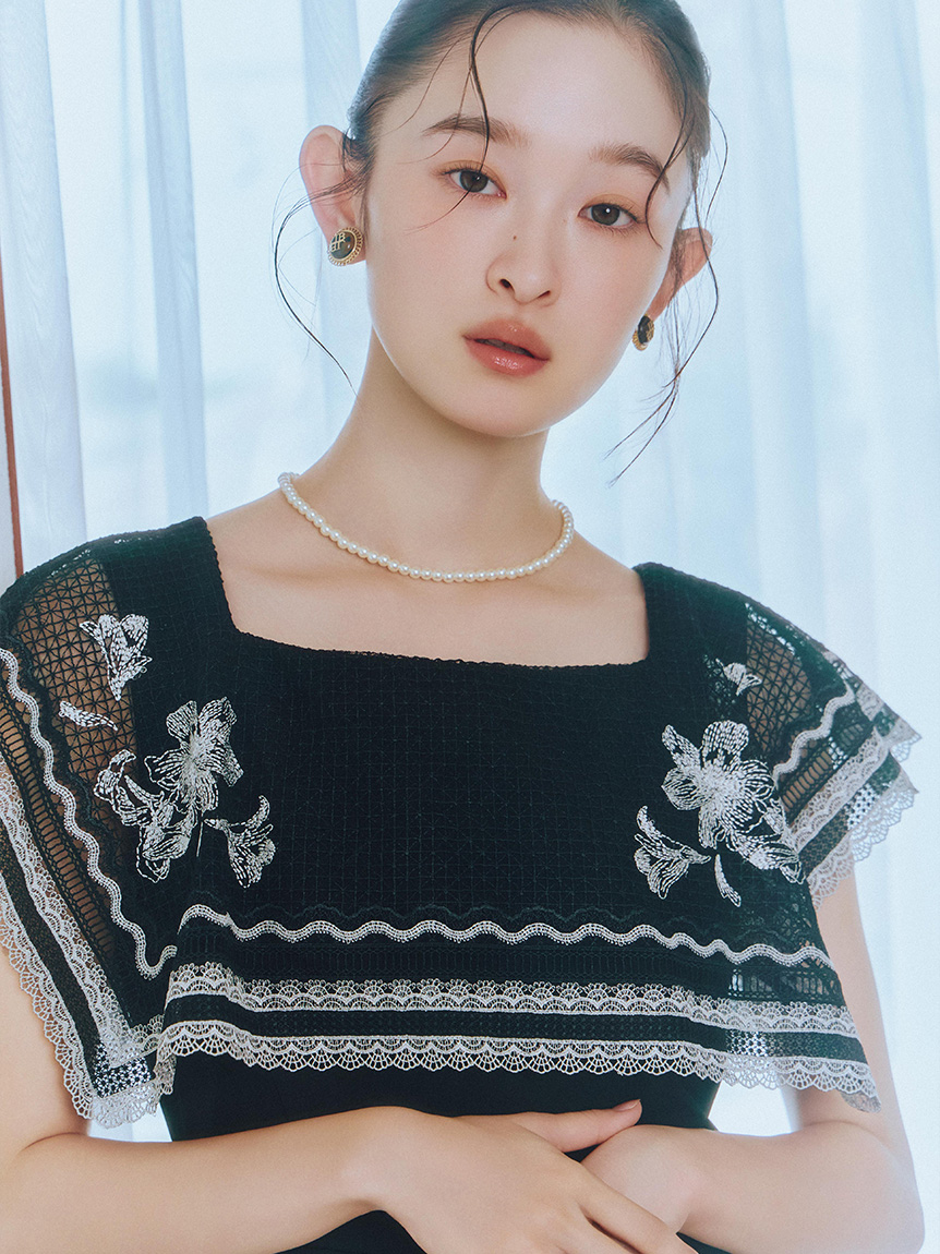 レースカラーコンビネゾン(ドレス)｜ワンピース｜LILY BROWN（リリー