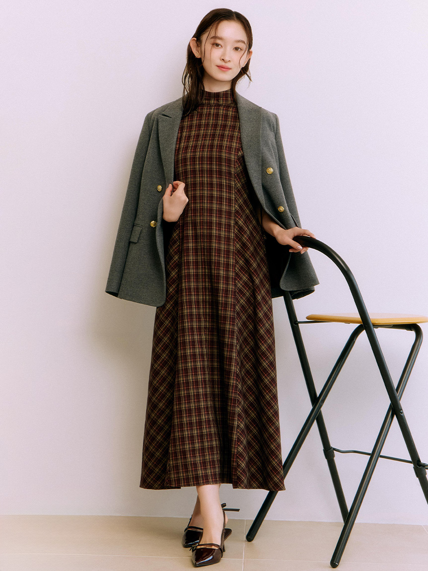 アメスリチェックワンピース(マキシ・ロングワンピース