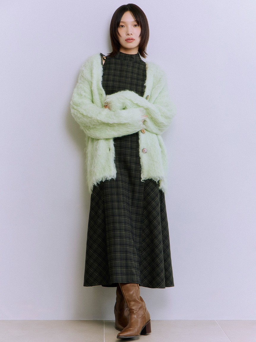 アメスリチェックワンピース(マキシ・ロングワンピース