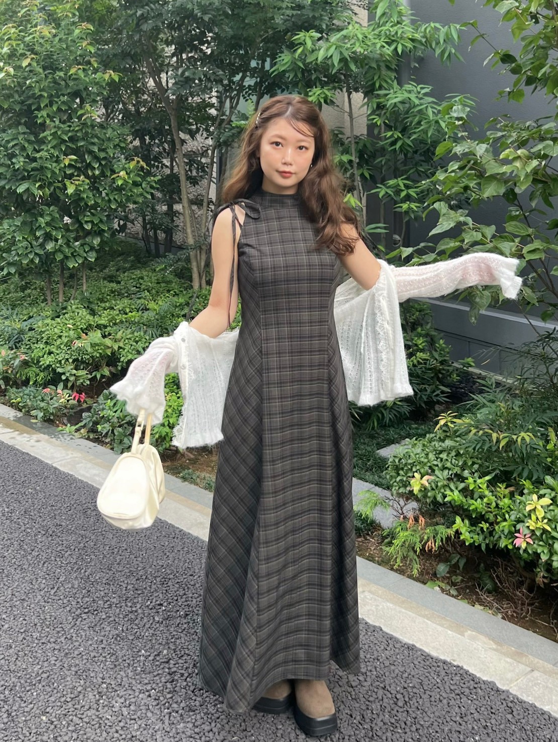 LILY BROWN 正規品 アメスリチェックワンピース(マキシ・ロングワンピース