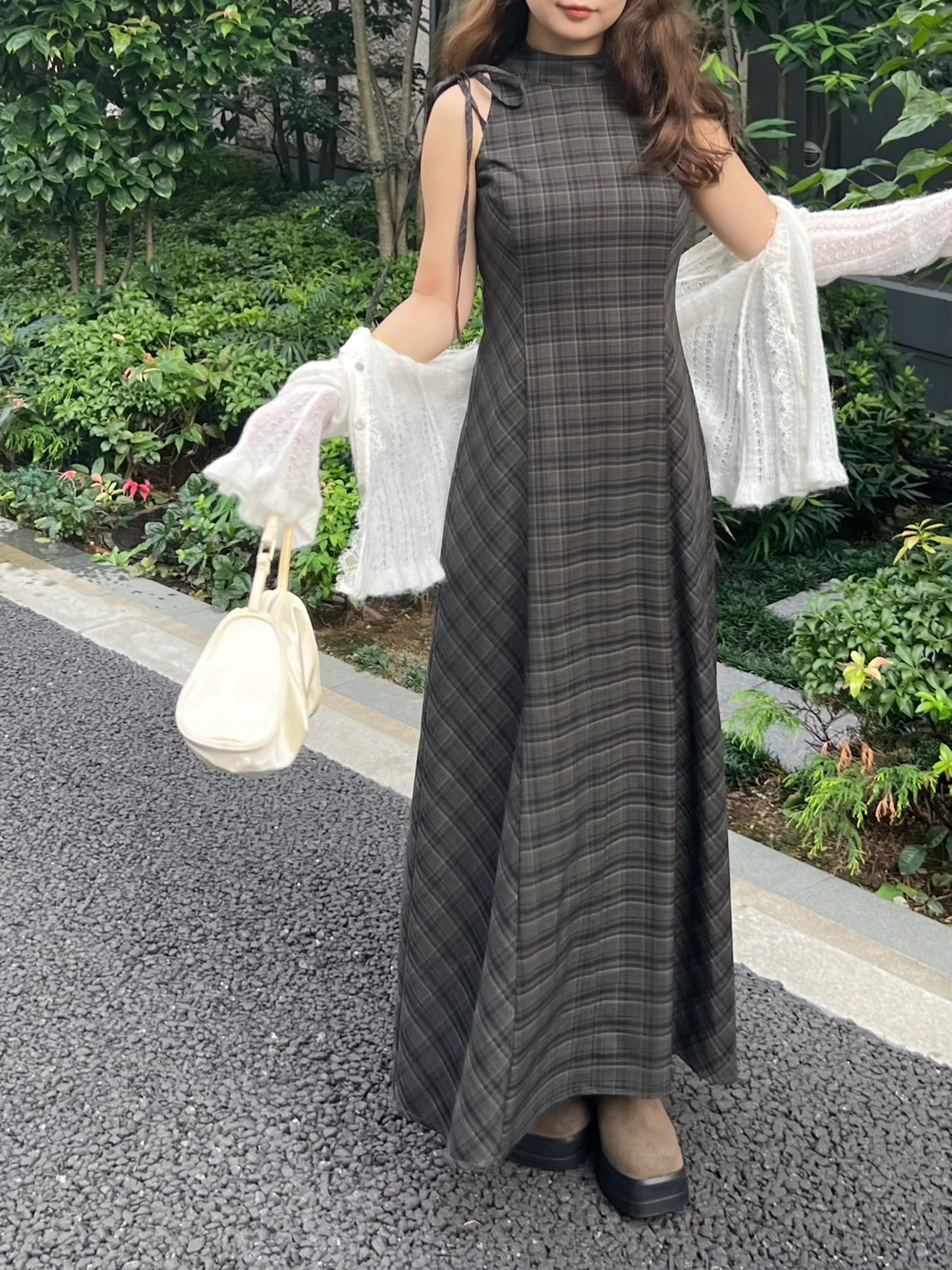 アメスリチェックワンピース(マキシ・ロングワンピース)｜ワンピース