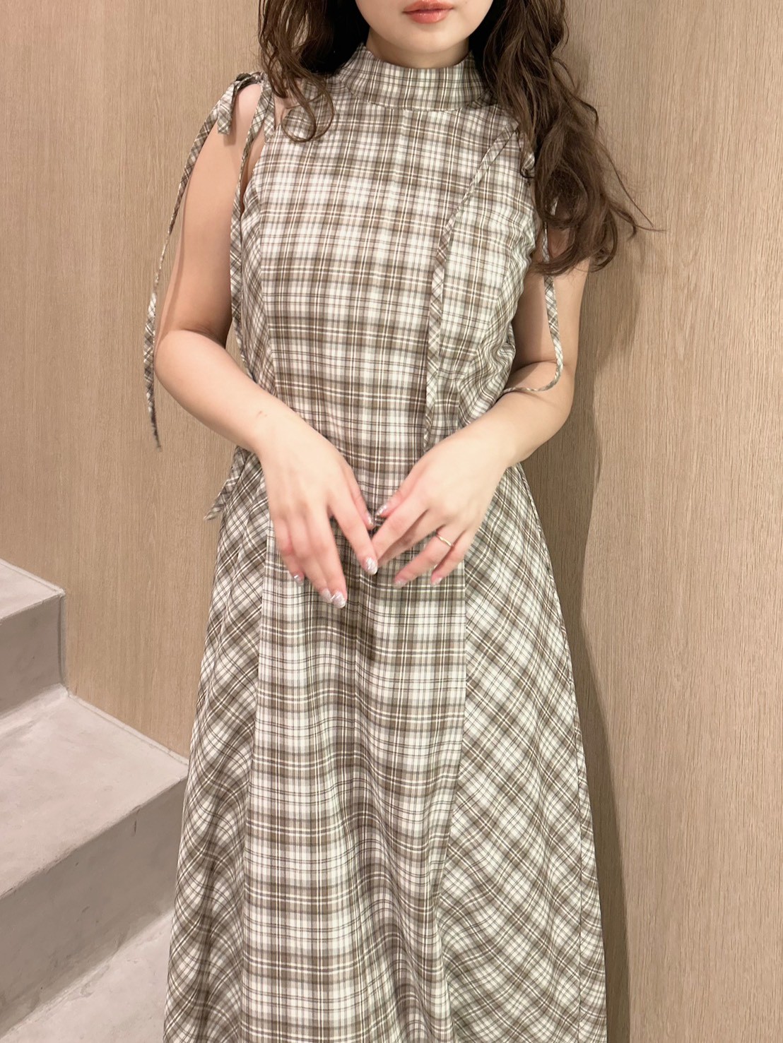 アメスリチェックワンピース(マキシ・ロングワンピース)｜ワンピース