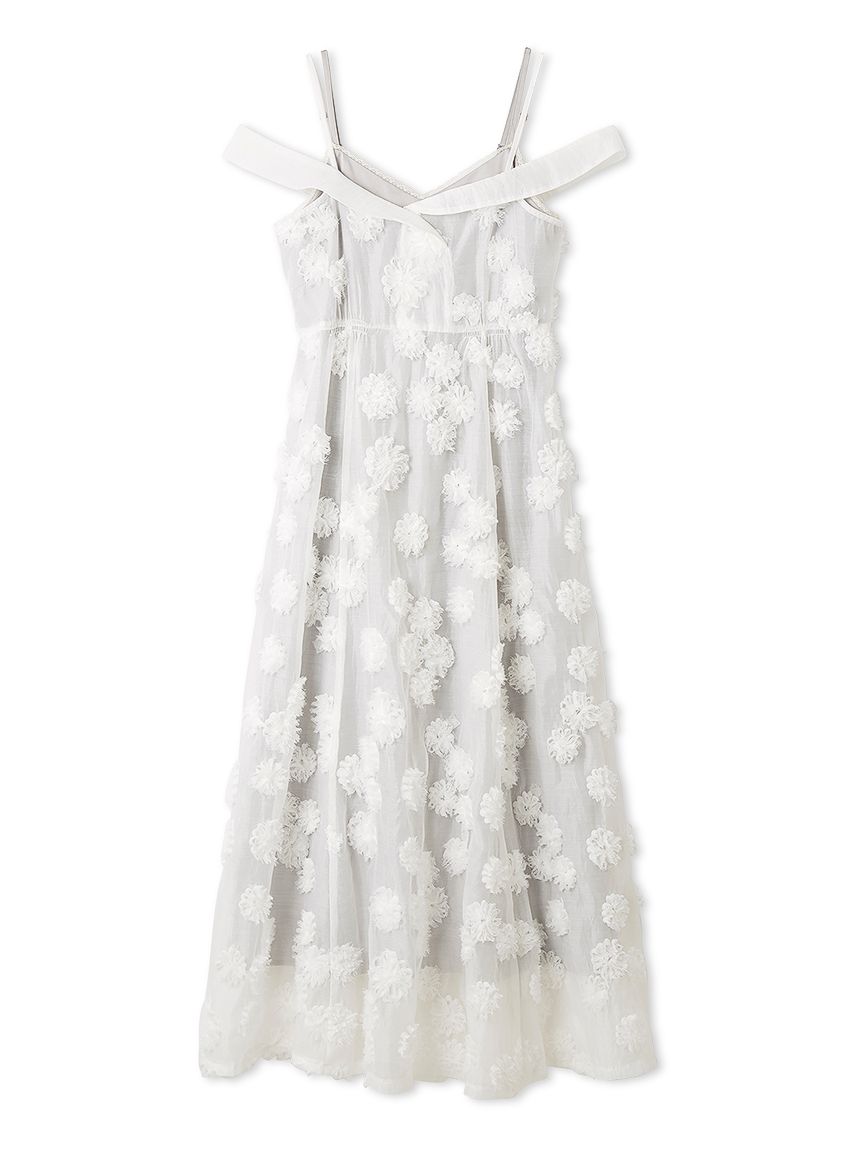 フリンジフラワーレイヤードキャミワンピース(マキシ・ロング