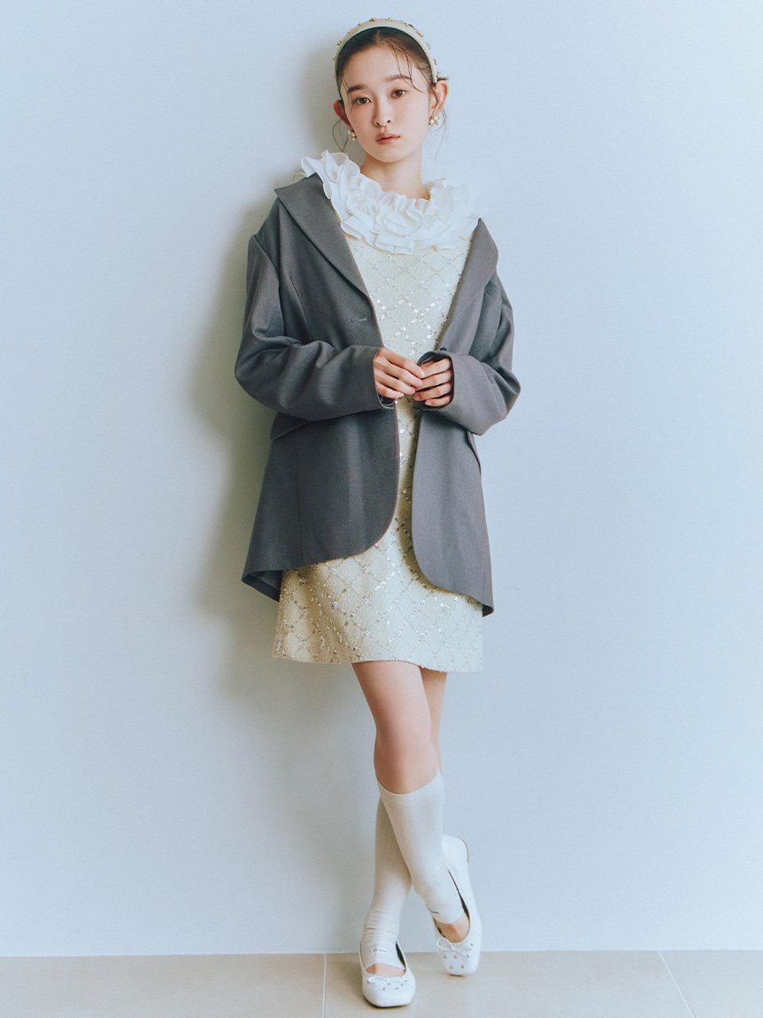 リリーブラウン L.B CANDY STOCK]フリルカラー付き2wayミニワンピース(Hearts2Hearts