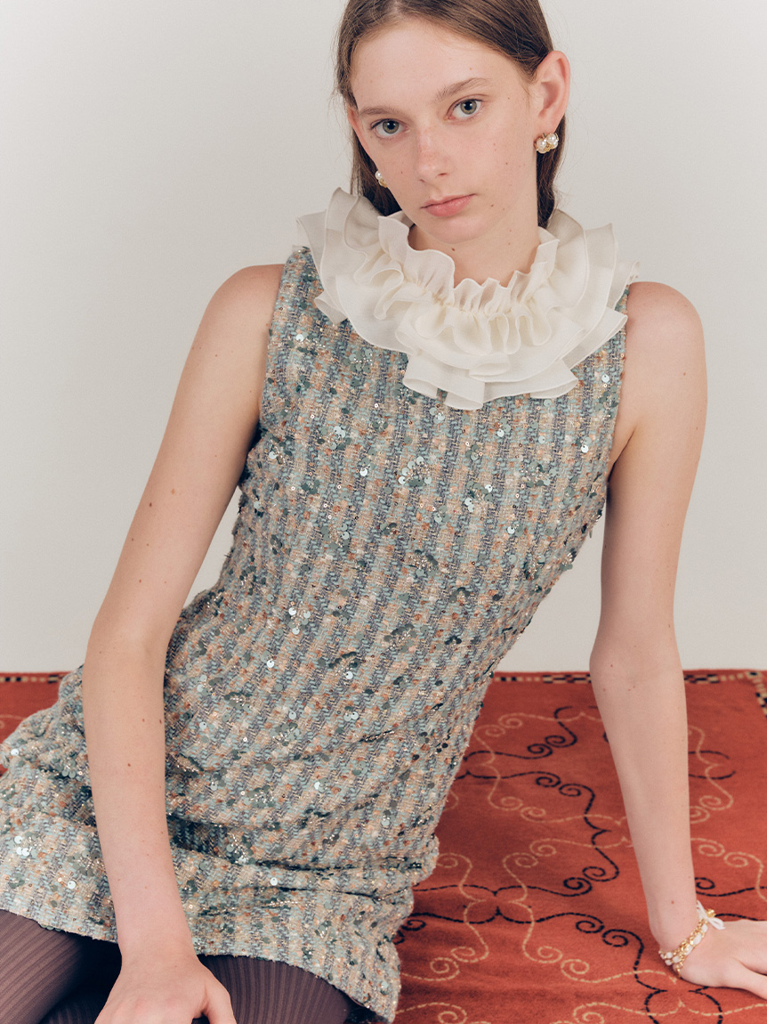 L.B CANDY STOCK]フリルカラー付き2wayミニワンピース(Hearts2Hearts