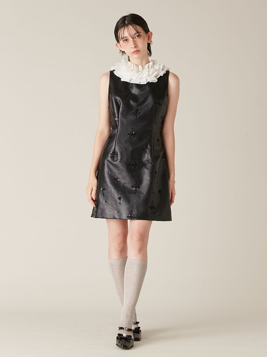 L.B CANDY STOCK]フリルカラー付き2wayミニワンピース(Hearts2Hearts