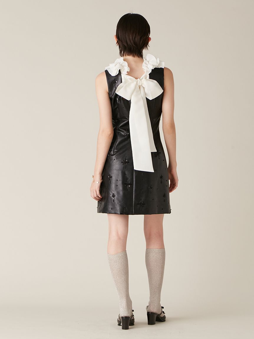 L.B CANDY STOCK]フリルカラー付き2wayミニワンピース(Hearts2Hearts