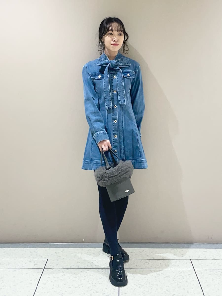 ボウタイデニムミニワンピース(ミニワンピース)｜ワンピース｜LILY