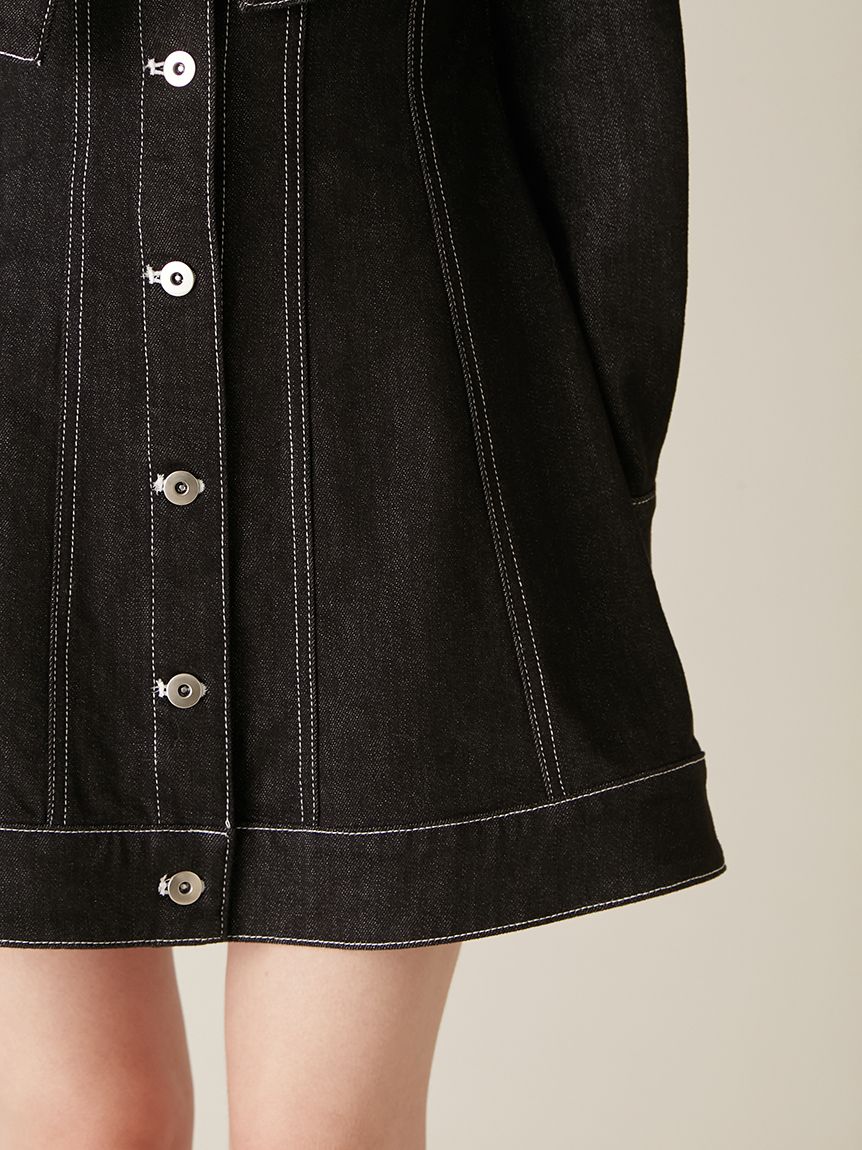 ボウタイデニムミニワンピース(ミニワンピース)｜ワンピース｜LILY