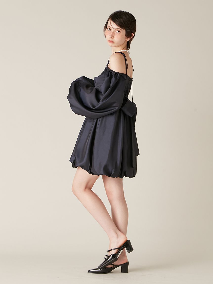 【新品】neru design kozara BRUNT LILY BLACK① バルーンミニドレス(ドレス)｜ワンピース｜LILY BROWN（リリーブラウン