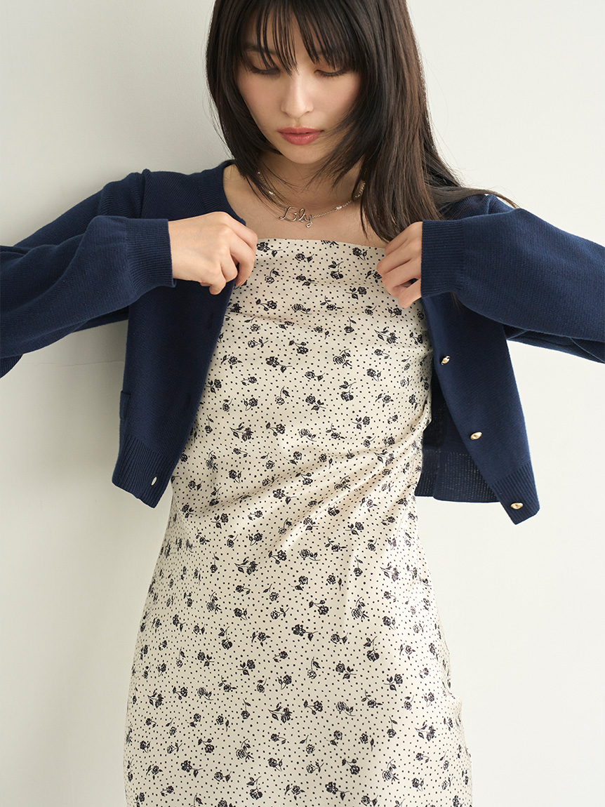 カーデセットプリントキャミワンピース(マキシ・ロングワンピース