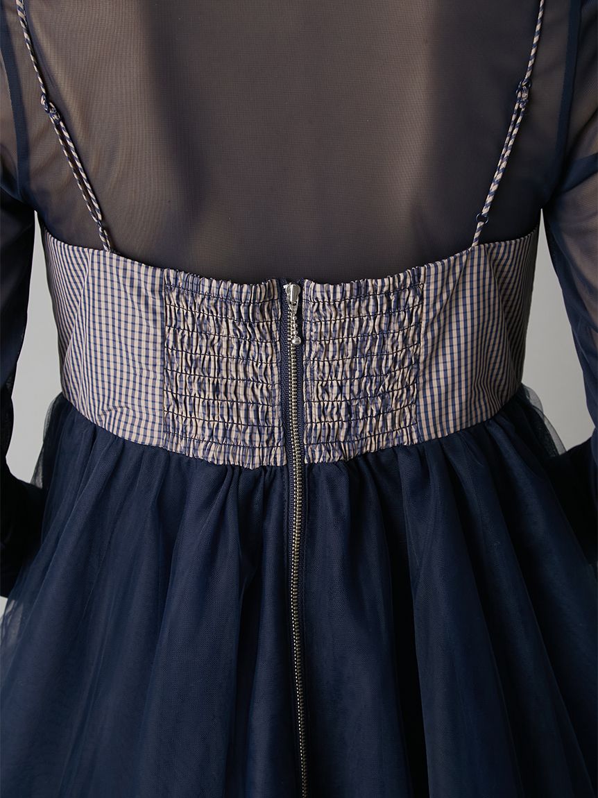 フロントリボンチュールミニドレス(ドレス)｜ワンピース｜LILY BROWN