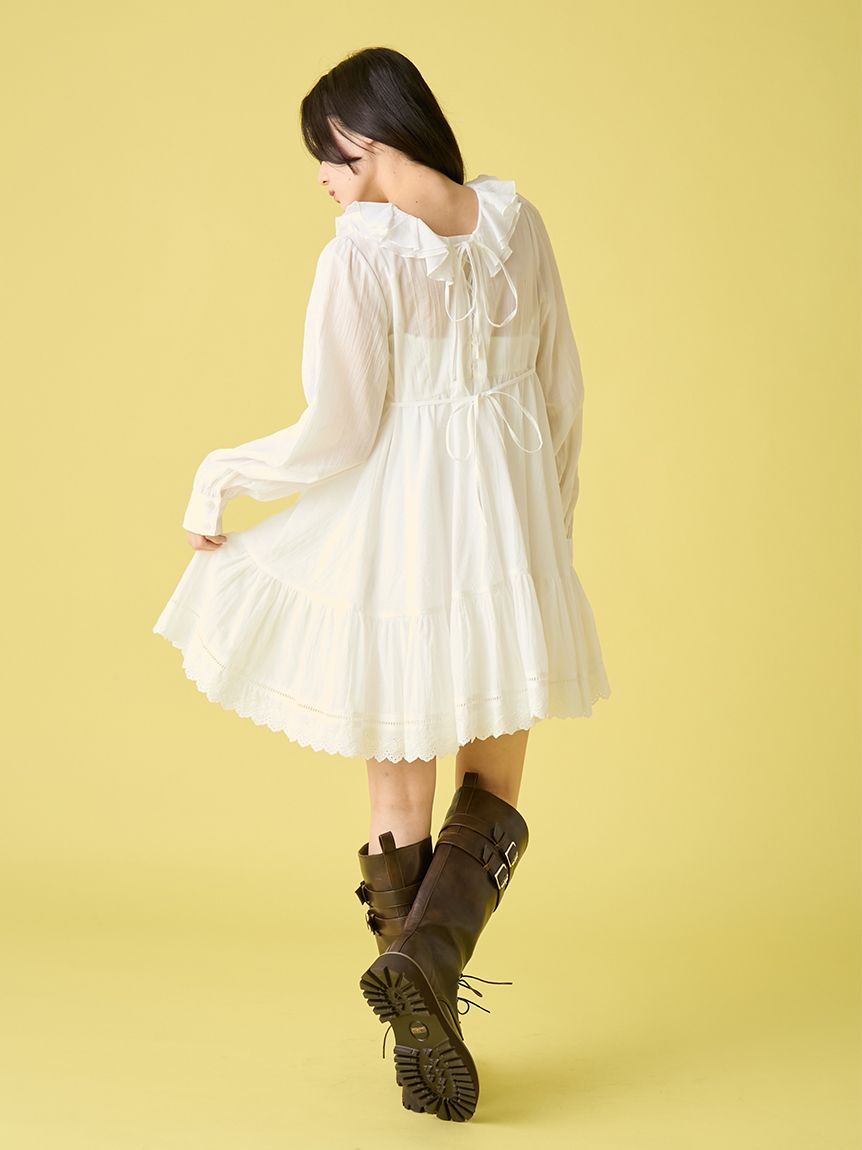 コットンレースミニワンピース(ミニワンピース)｜ワンピース｜LILY