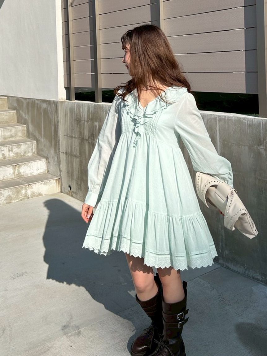 コットンレースミニワンピース(ミニワンピース)｜ワンピース｜LILY