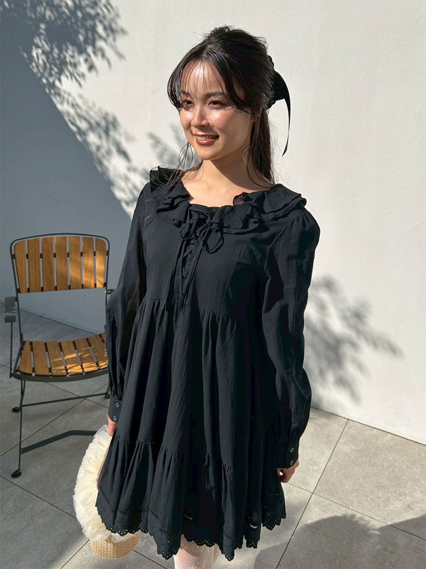 コットンレースミニワンピース(ミニワンピース)｜ワンピース｜LILY