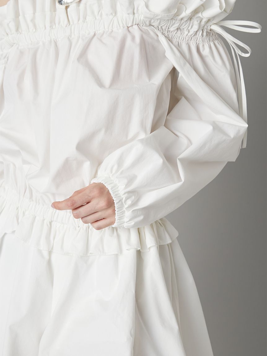 デコルテフリルミニロンパース(オールインワン)｜ワンピース｜LILY