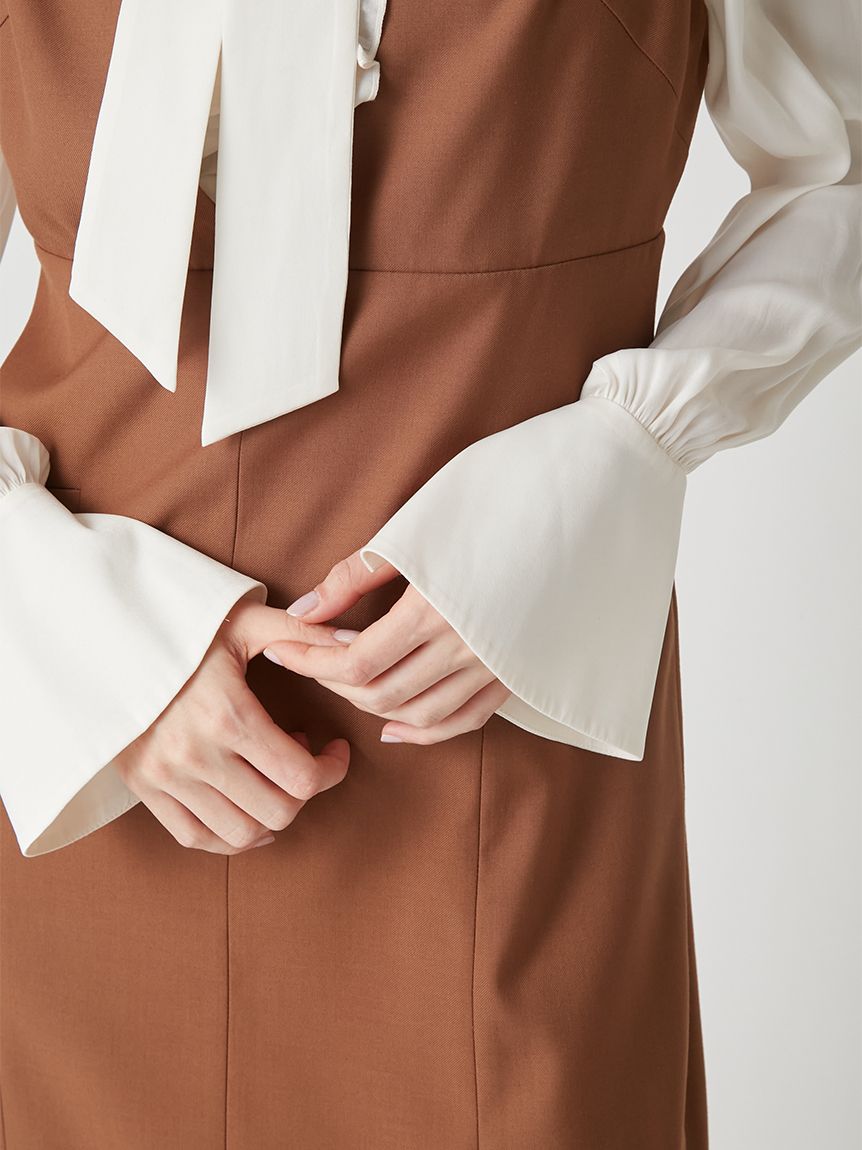 リリーブラウン　Lily Brown シャツドッキングフリルミニワンピース LILY BROWN（リリーブラウン） 新作10%OFF リリー ブラウン ワンピース