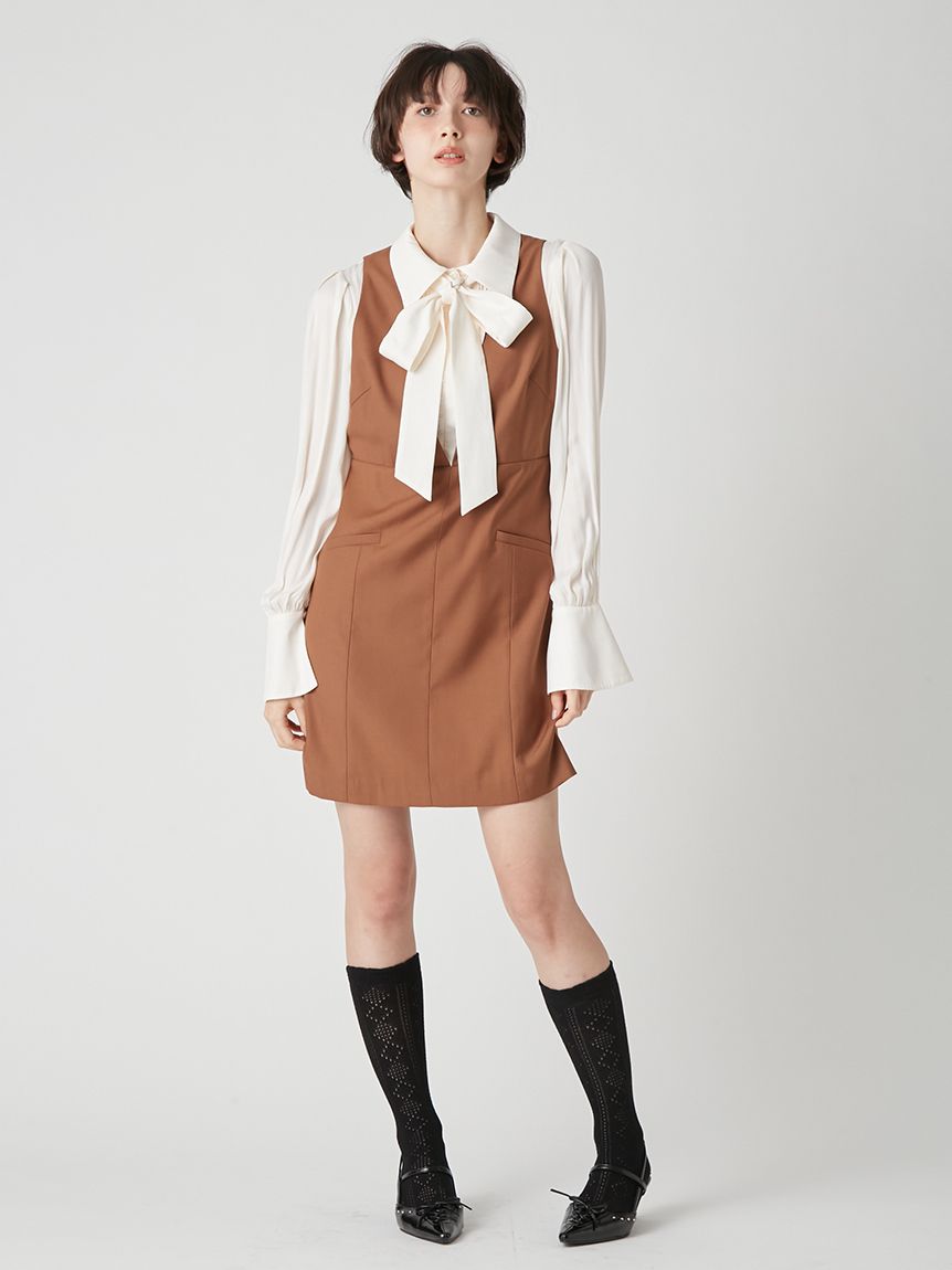 シャツドッキングミニワンピース(ミニワンピース)｜ワンピース｜LILY