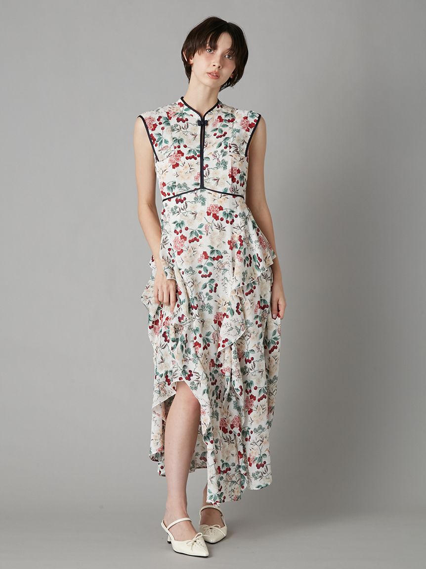 LILY BROWN×KEITA MARUYAMA】ボタニカルチェリー柄ワンピース(マキシ