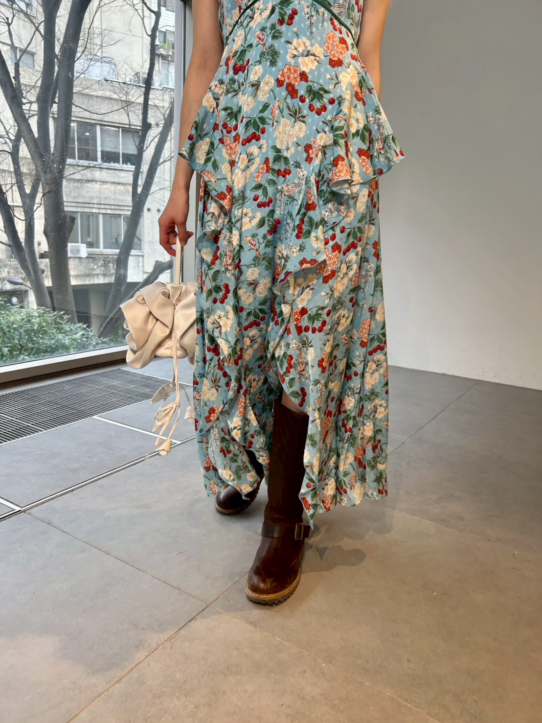 LILY BROWN×KEITA MARUYAMA】ボタニカルチェリー柄ワンピース(マキシ