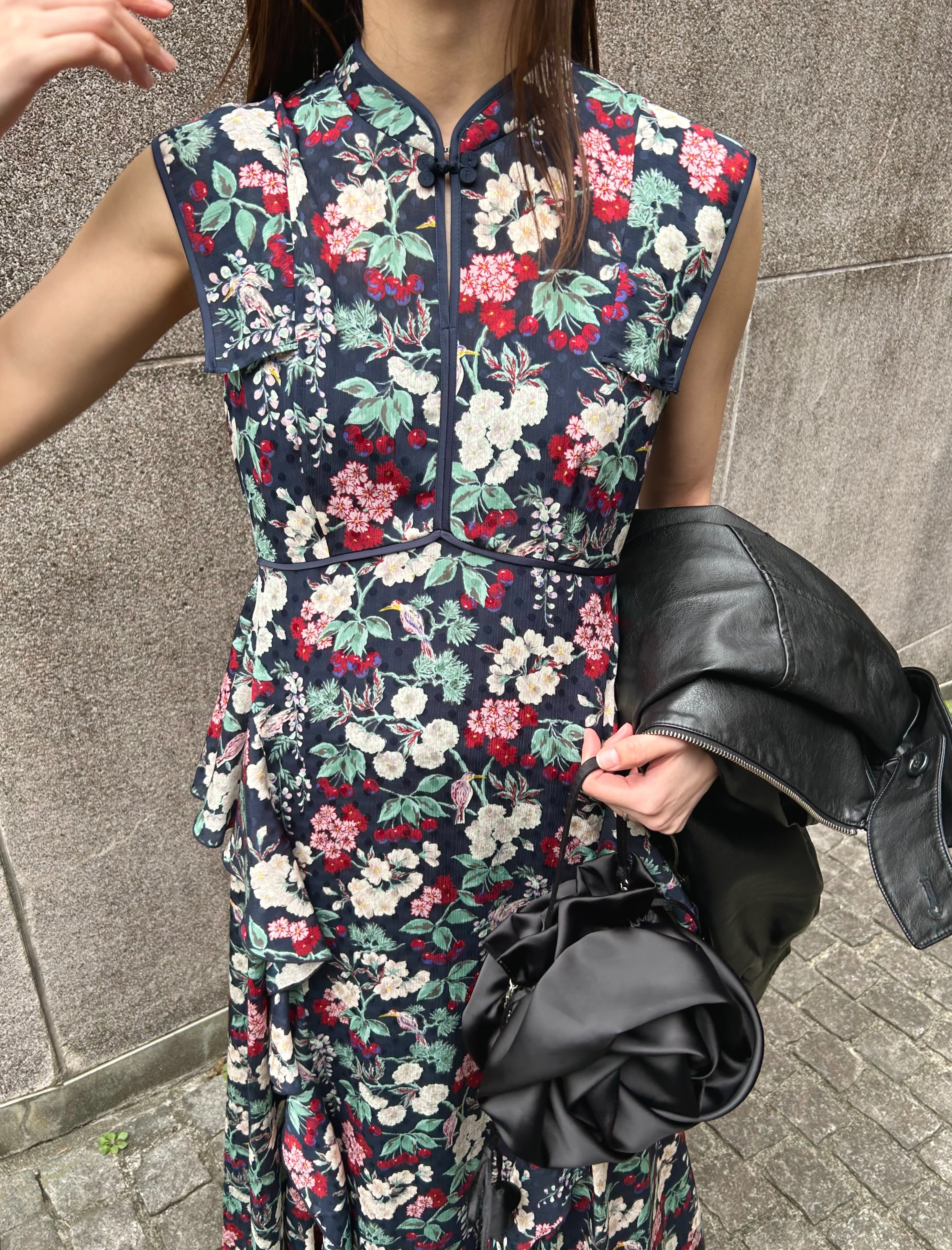 LILY BROWN×KEITA MARUYAMA】ボタニカルチェリー柄ワンピース(マキシ