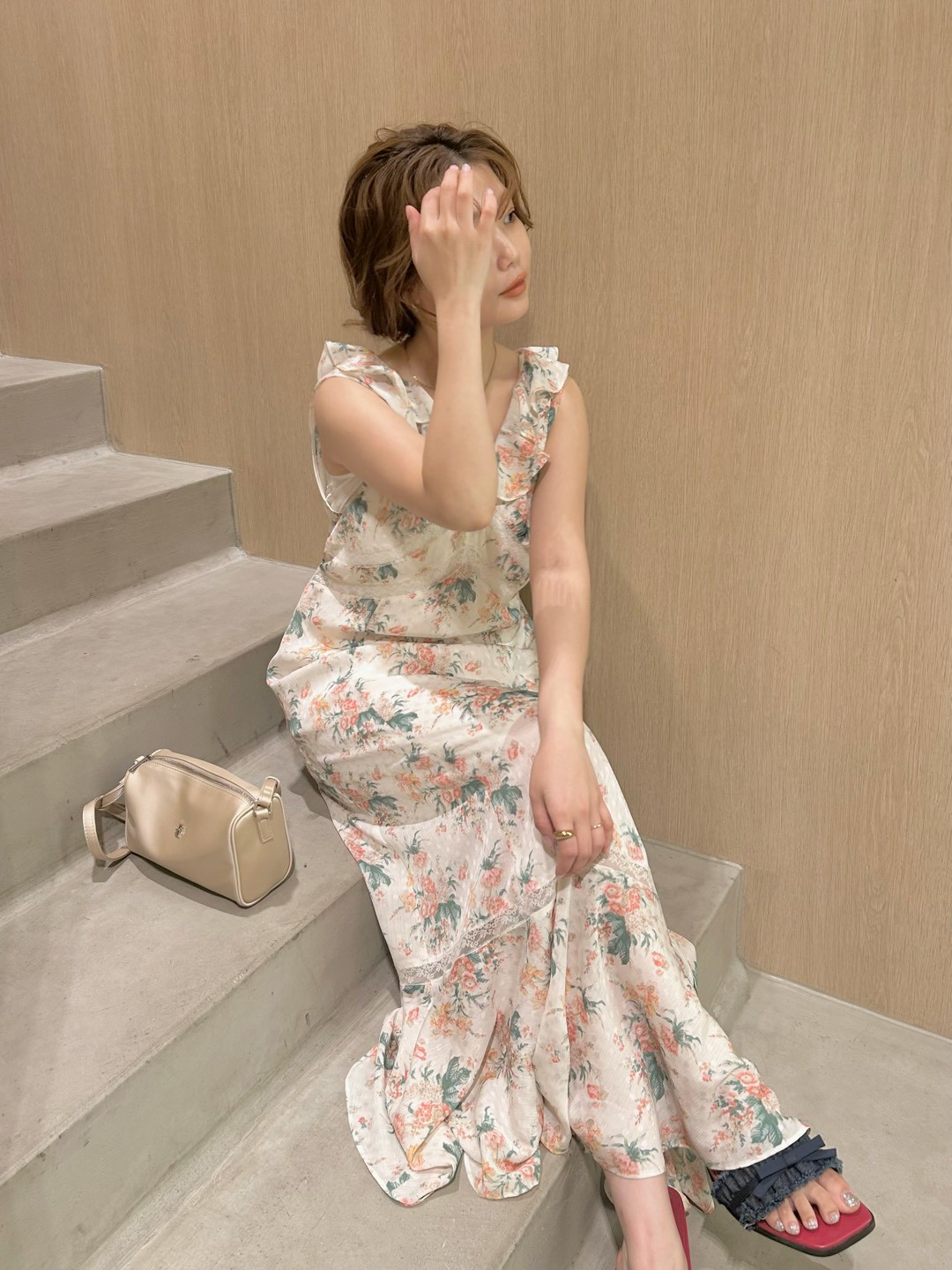 LILY BROWN×ANNA SUI】フラワープリントワンピース(マキシ・ロング