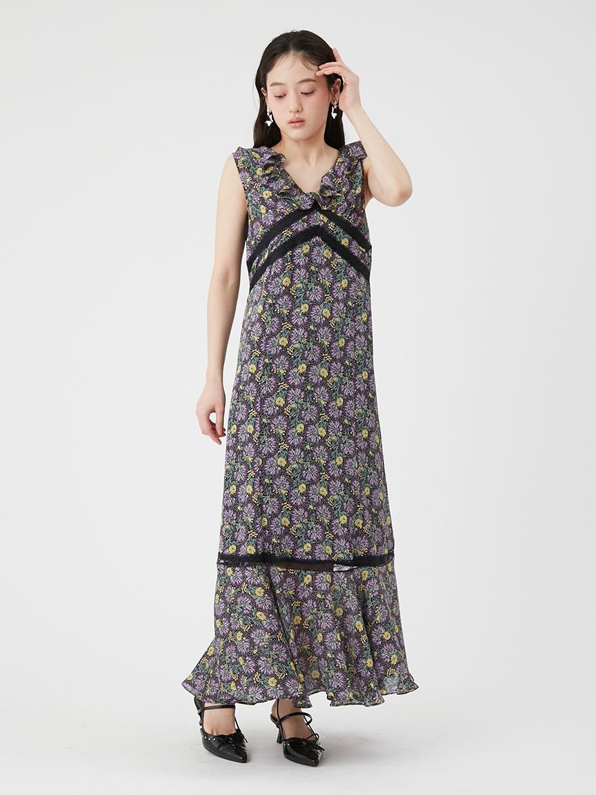 LILY BROWN×ANNA SUI】フラワープリントワンピース(マキシ・ロング