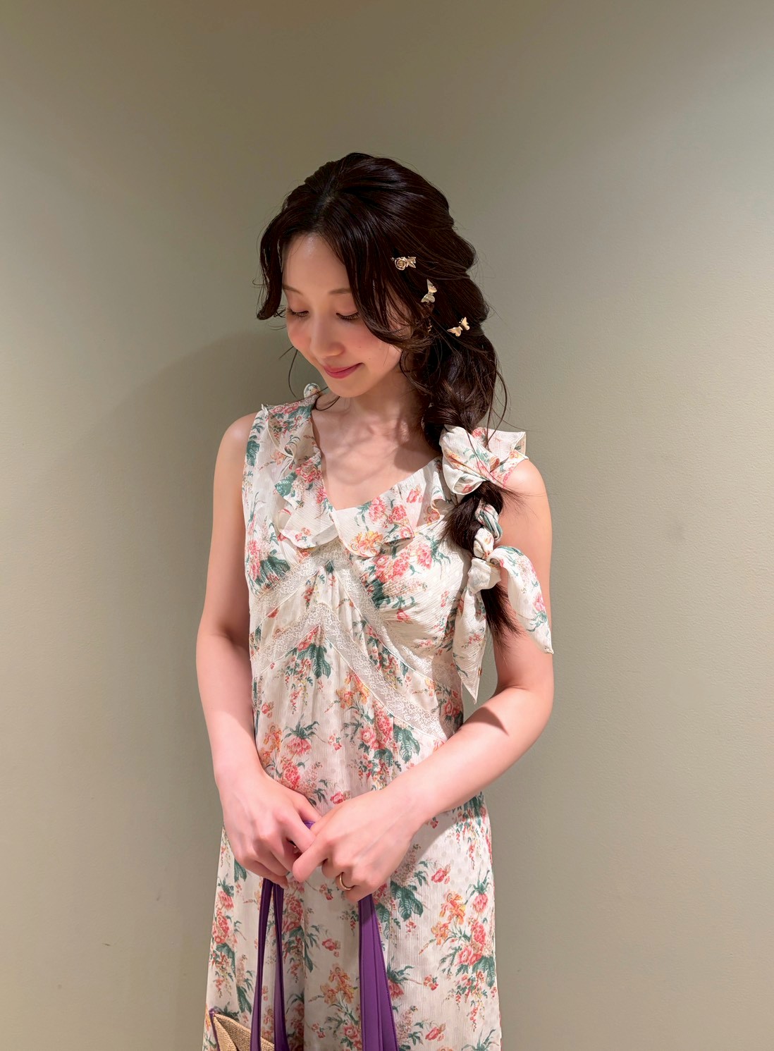 LILY BROWN×ANNA SUI】フラワープリントワンピース(マキシ・ロング