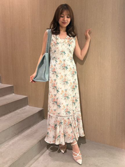 LILY BROWN×ANNA SUI】フラワープリントワンピース(マキシ・ロング