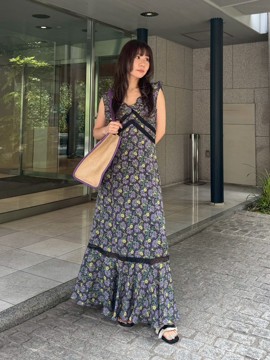 LILY BROWN×ANNA SUI】フラワープリントワンピース(マキシ・ロング