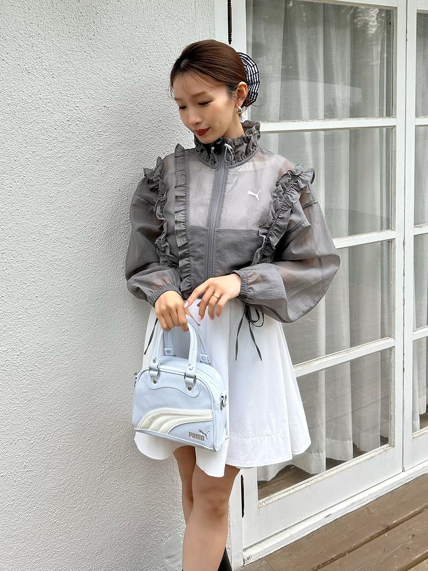【美品】OBLI⭐️人気完売品 定価26400円 リボンフレアシャツ フレアシャツミニワンピース(ミニワンピース)｜ワンピース｜LILY BROWN