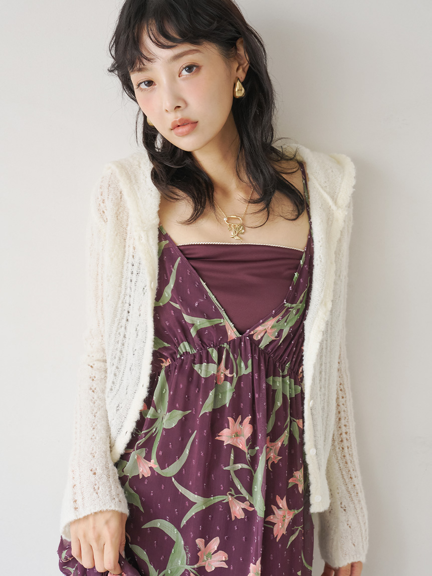 15th Anniversary】Lilyモチーフフリルティアードキャミワンピース