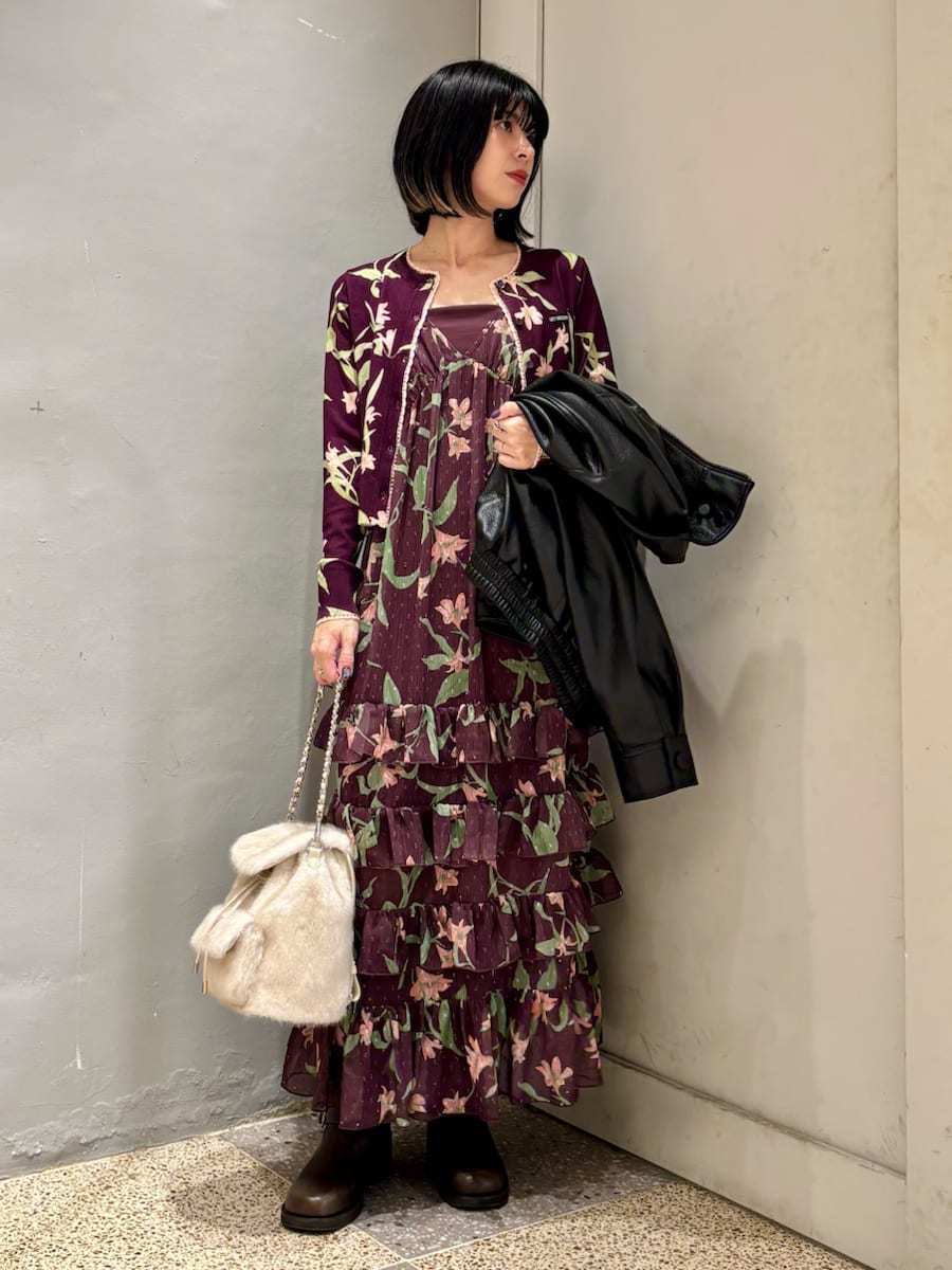 15th Anniversary】Lilyモチーフフリルティアードキャミワンピース