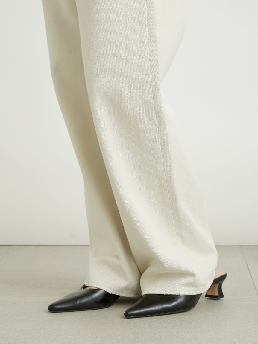 WEB限定00サイズあり】ハイウエストレースアップデニムパンツ(ロング  