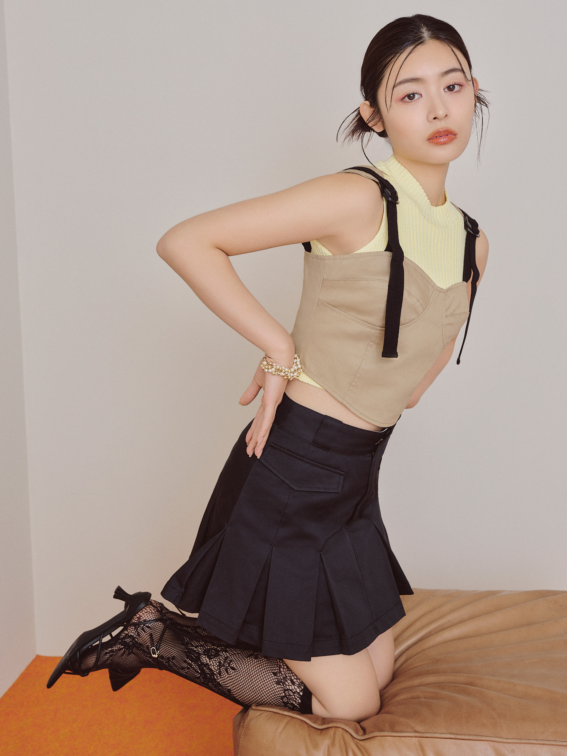 LILY BROWN Dickies®】874プリーツチノミニスカショーパン(ショート  