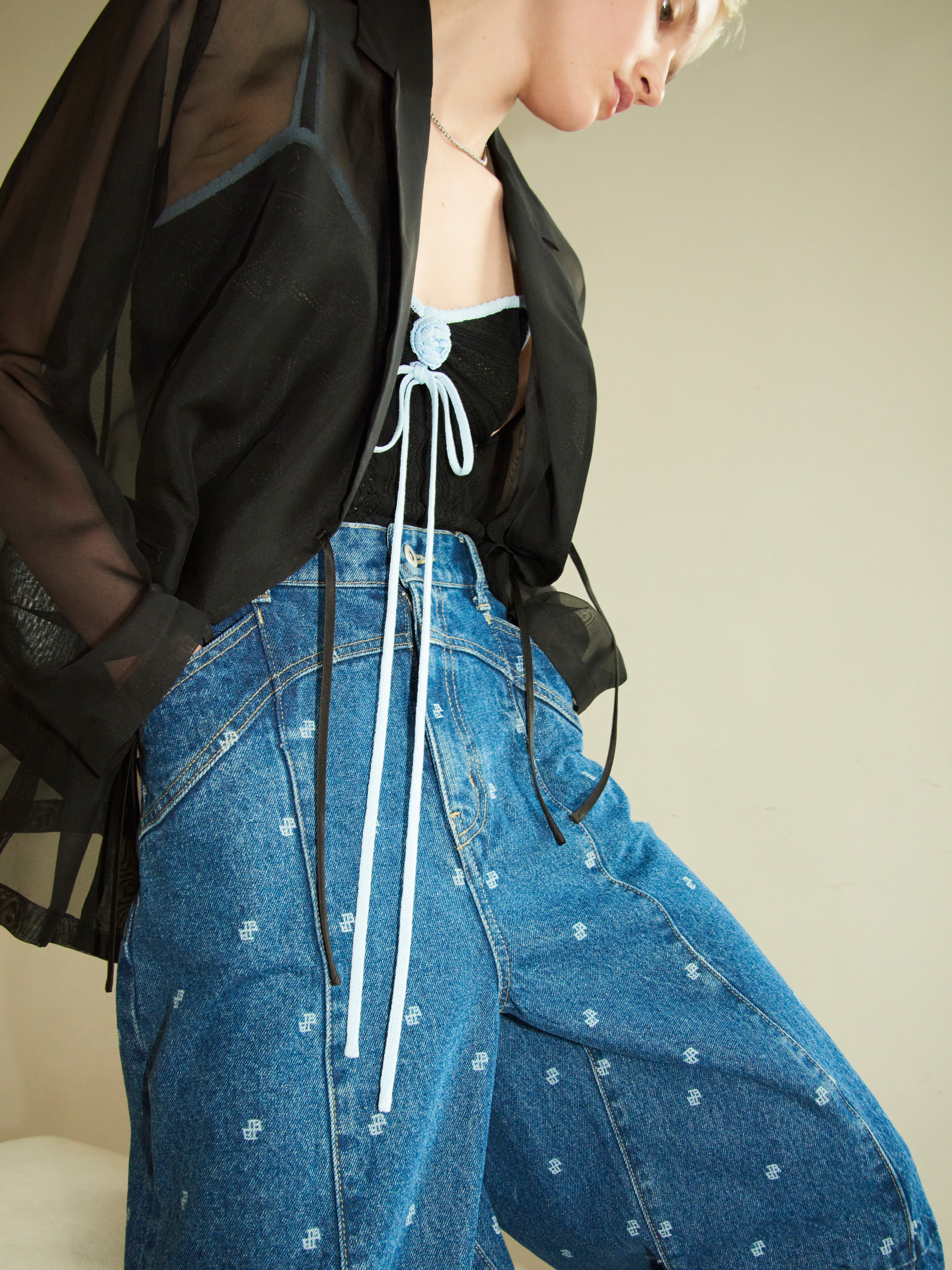 WEB限定00サイズあり】センターシームワイドデニムパンツ(デニムパンツ 