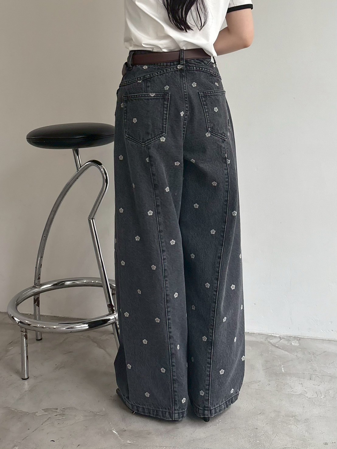 LILY BROWN×MARY QUANT♡デイジー柄ワイドデニムパンツ1 WEB限定】【LILY BROWN×MARY QUANT】デイジー柄ワイドデニム
