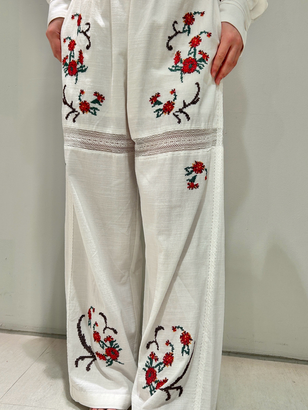 ヴィンテージ刺繍イージーパンツ(ロングパンツ)｜パンツ｜LILY