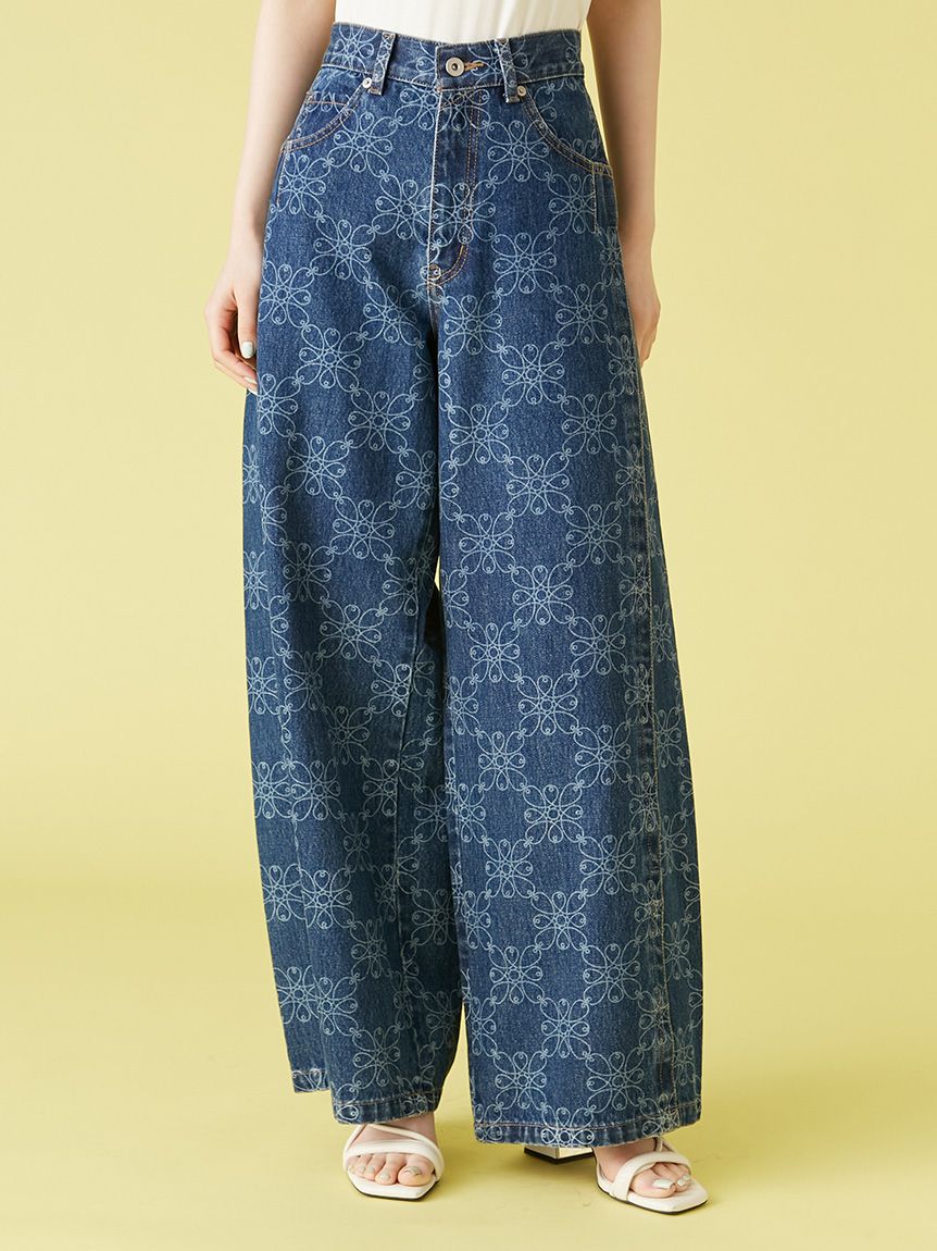 LILY BLOWN ルーズフィットワイドデニム　サイズ0 WEB限定00サイズ】ルーズフィットワイドデニムパンツ（デニム