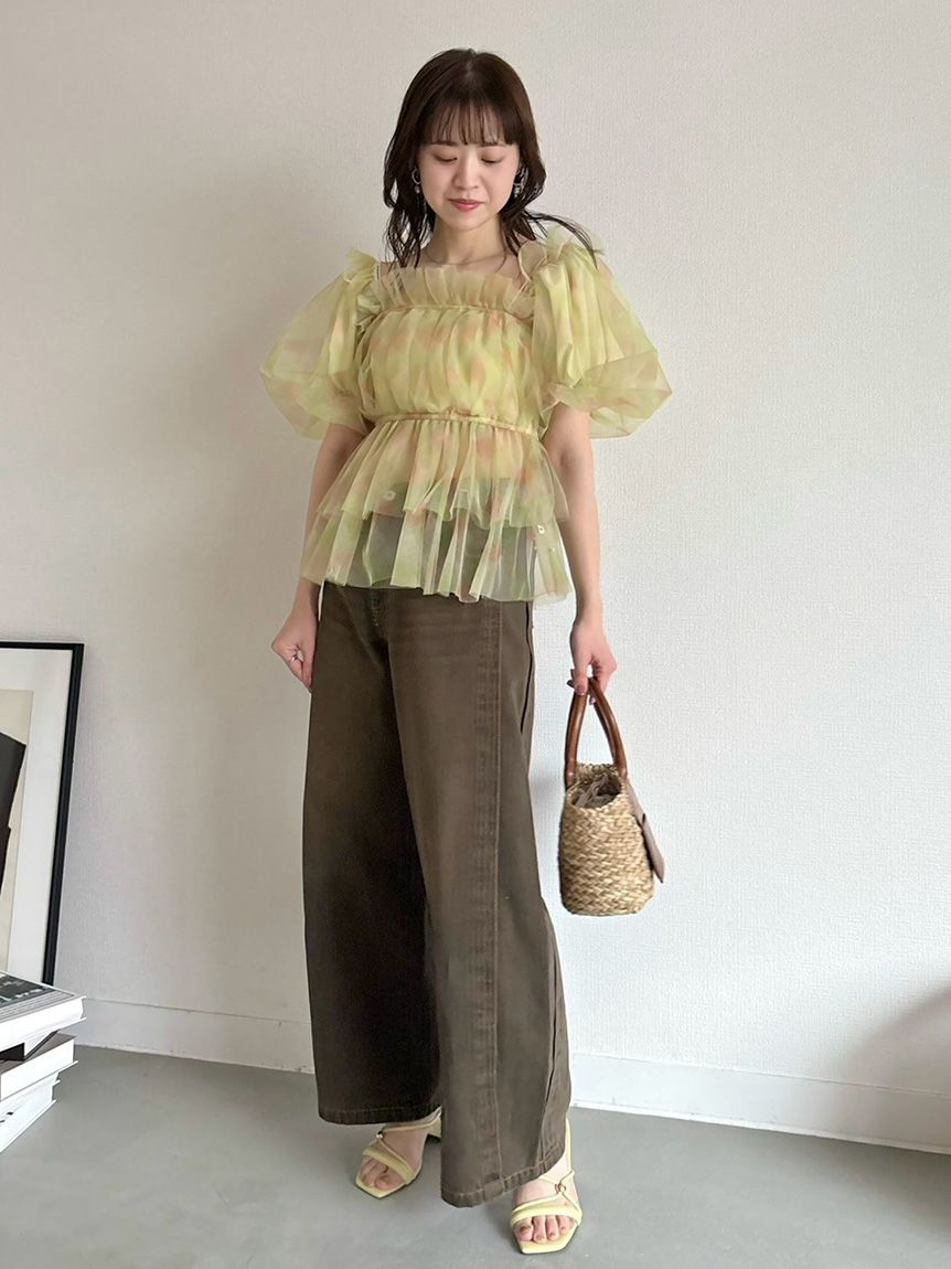 LILY BLOWN ルーズフィットワイドデニム サイズ0 WEB限定00サイズ】ルーズフィットワイドデニムパンツ(デニム