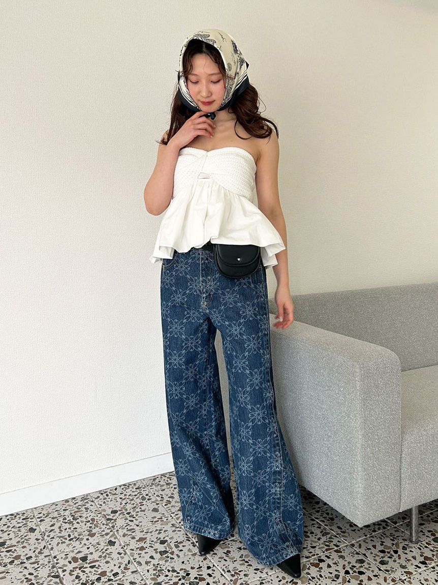 新品 タグ付き】LILY BROWN×foxy デニムパンツ ピンク - メルカリ