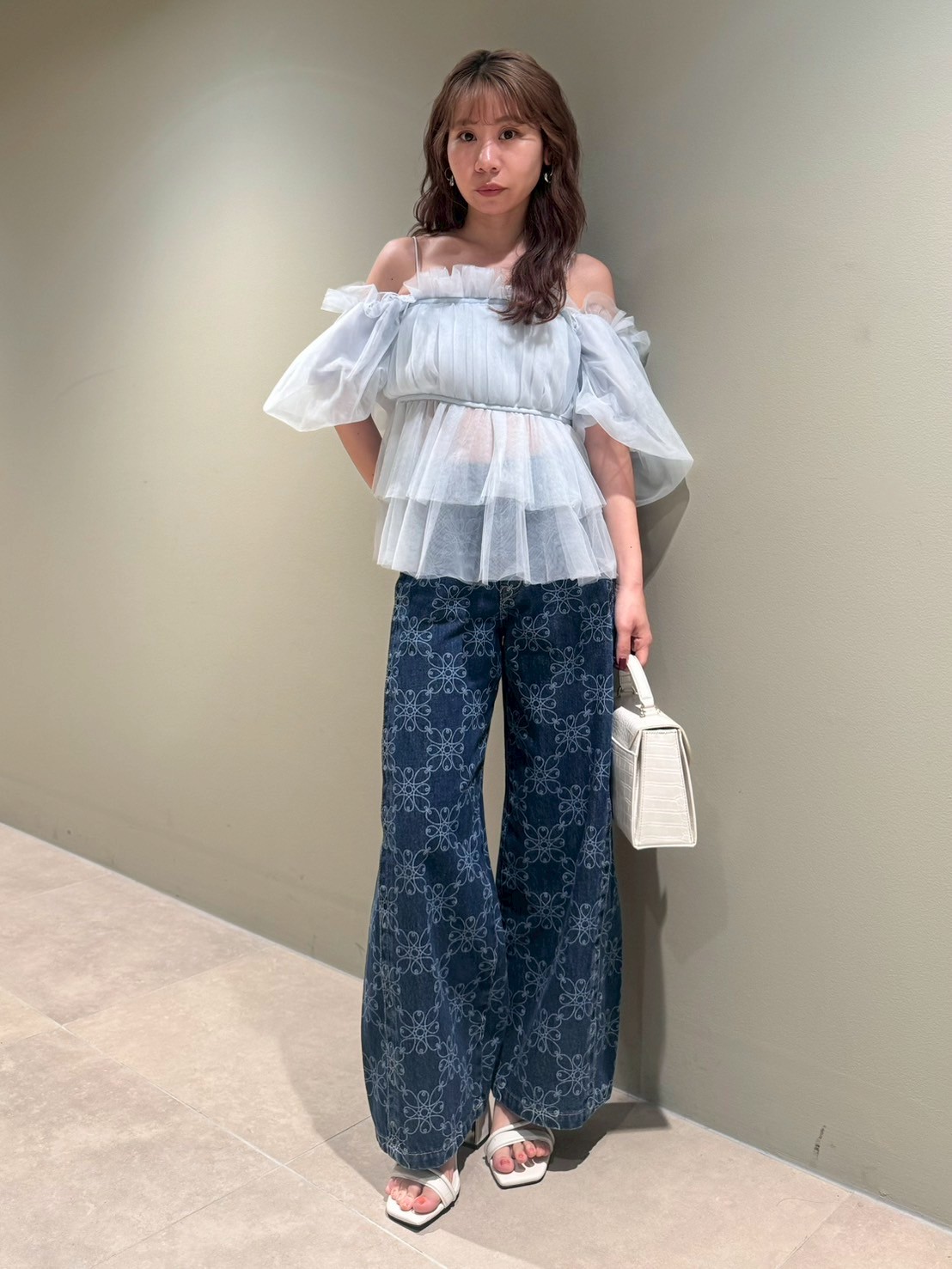 WEB限定00サイズ】ルーズフィットワイドデニムパンツ(デニム