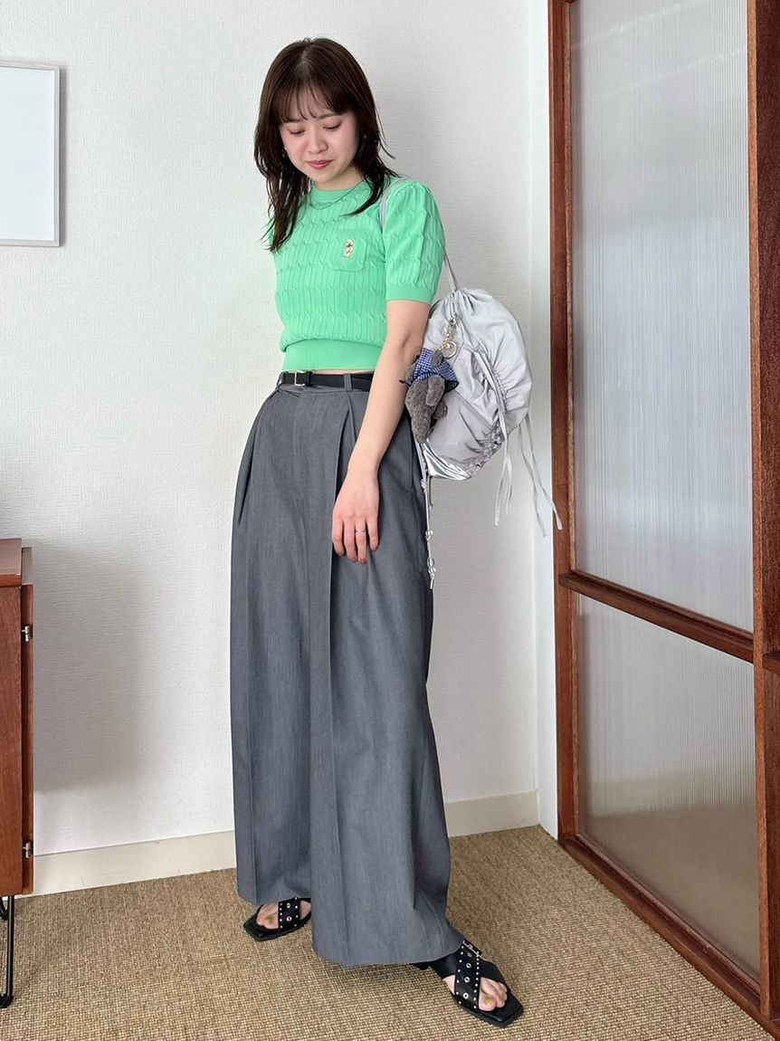 ベルト付きタックパンツ(ロングパンツ)｜パンツ｜LILY BROWN