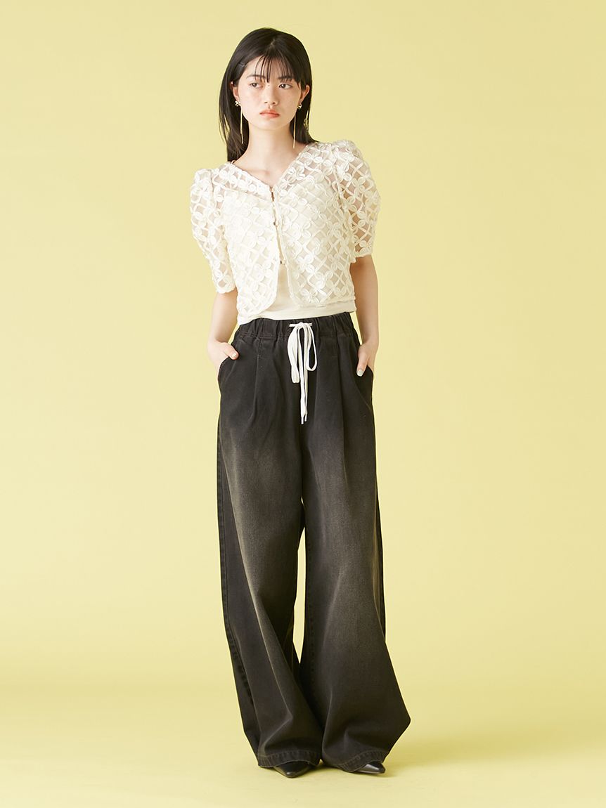 LILY BROWN リリーブラウン ルーズフィットワイドデニムパンツ サイズ0 セール】ルーズフィットワイドデニムパンツ（その他パンツ