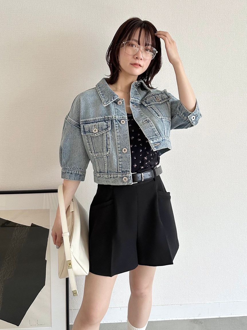 リリーブラウン LILY BROWN スリムハーフパンツ （CHECK