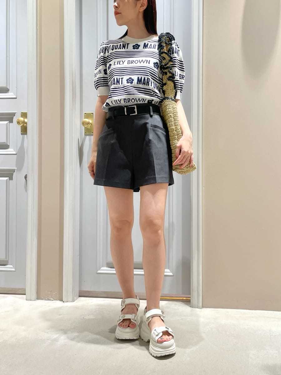 リリーブラウン LILY BROWN ベルト付きハイウエストショート